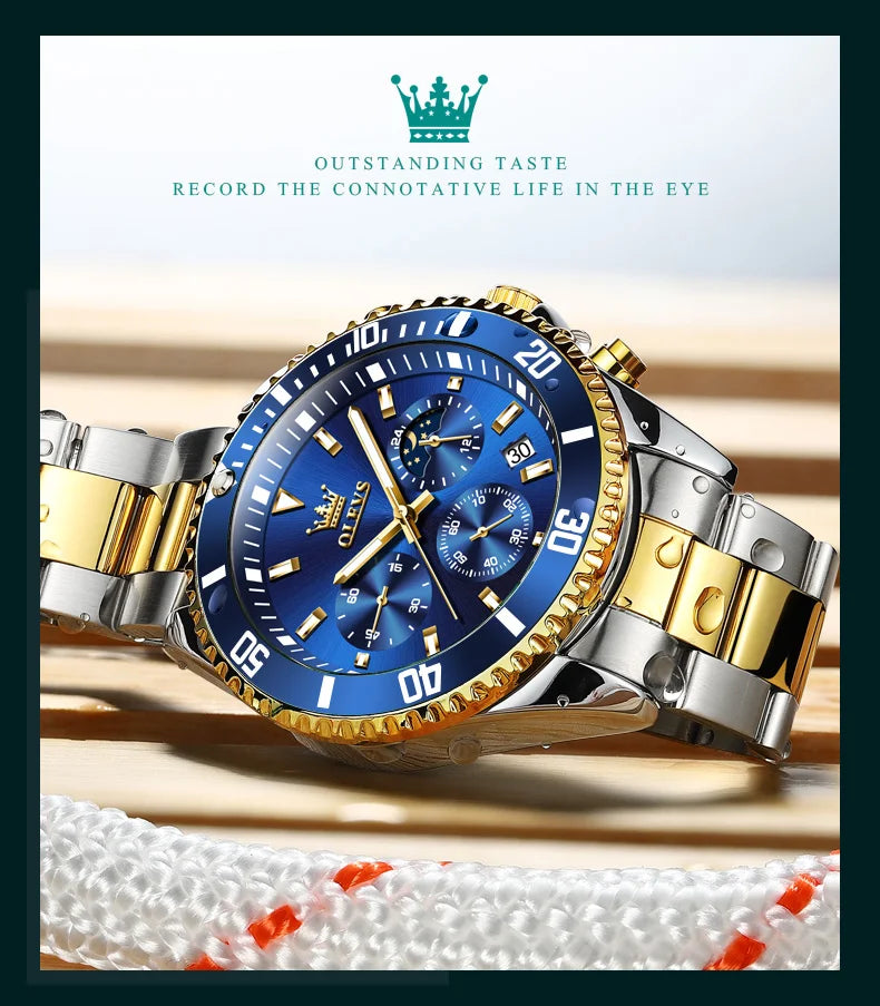 OLEVS Watches For Men Classic with Date Dress Luxury Big Face Waterproof Luminous Men's Wrist Watch Stainless Steel Men Watch