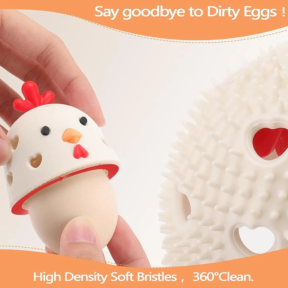 2PCS Silicone Egg Cleaner for Fresh Eggs,Egg Washer for Fresh Eggs, Reusable Cleaning Tools for Chicken Coop Accessories