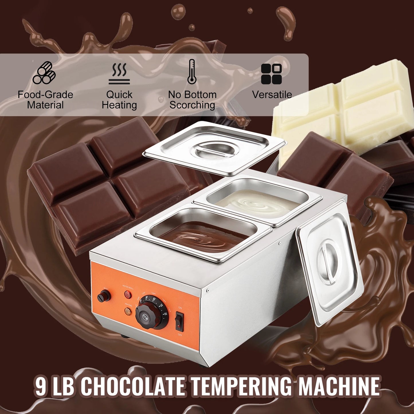 SucceBuy Double Cylinder Electric Chocolate Tempering Machine