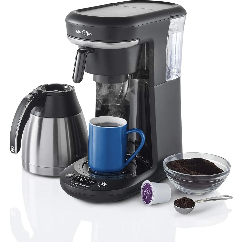 Mr. Coffee Coffee Maker, Programmable Coffee Machine for Single Serve or Carafe Coffee, 10 Cups, Black