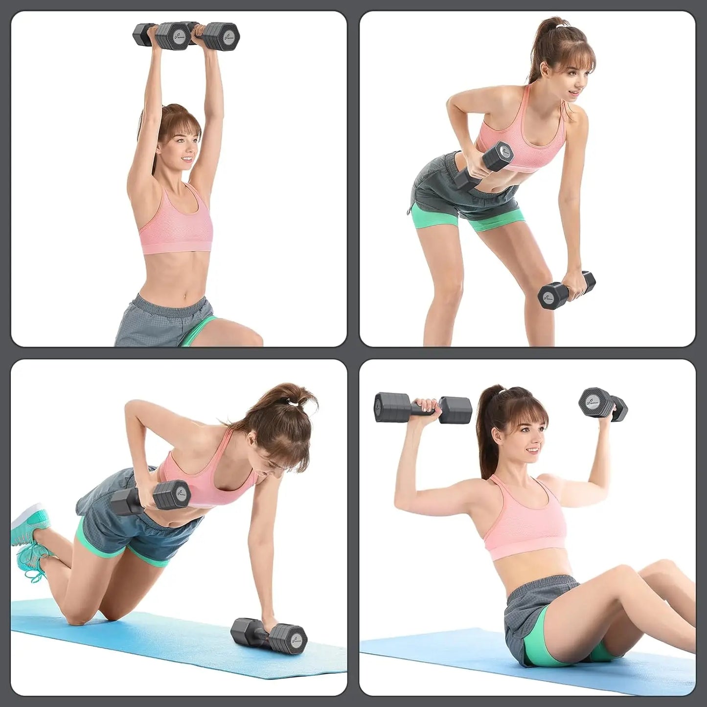 Adjustable Dumbbells Set 2-5lb Each, Quick Change Weights for Home Gym Workout, Strength Training for Women & Men