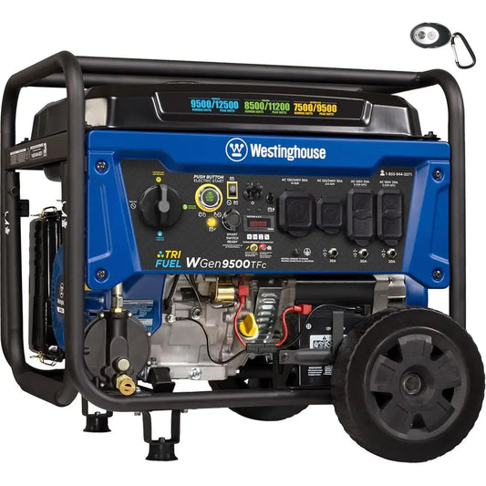 12500W Portable Home Backup Generator with Remote Start, Dual Fuel Capability