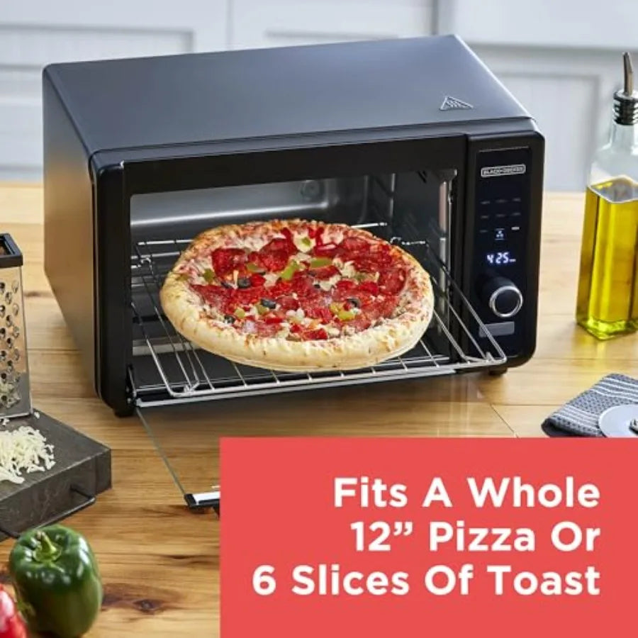 6-Slice Digital Air Fry Toaster Oven with Crisp 'N Bake Technology for Even Baking and Frying Stainless Steel Finish Silver Col