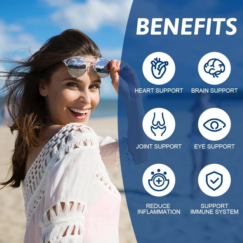 OMEGA 3 Fish Oil Softgels, Fatty Acid Softgels, Joint, Brain and Heart Health Supplement