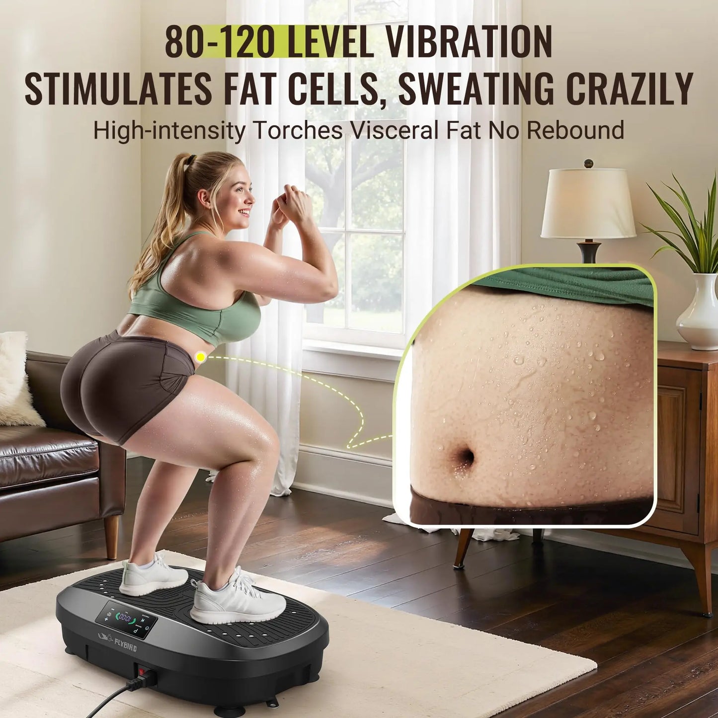 FLYBIRD Vibration Plate Exercise Machine,Adjustable Speed High Intensity Vibration for Muscle Toning Weight
