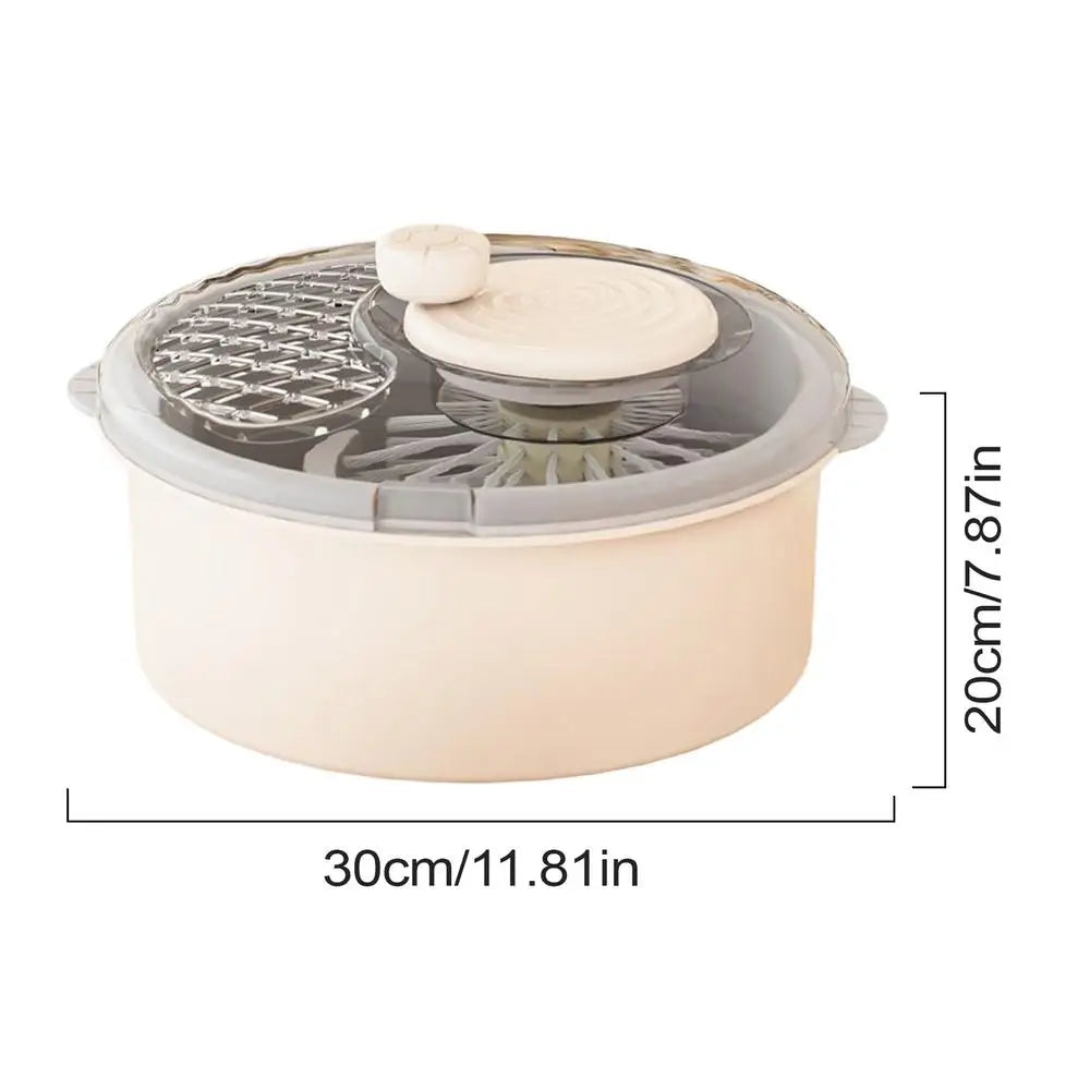 Fruit Veggie Bowl Electric Cleaning Dryer Fruit Vegetable Dry and Wet Separation Draining Salad Spinner Vegetable Washer Spinner