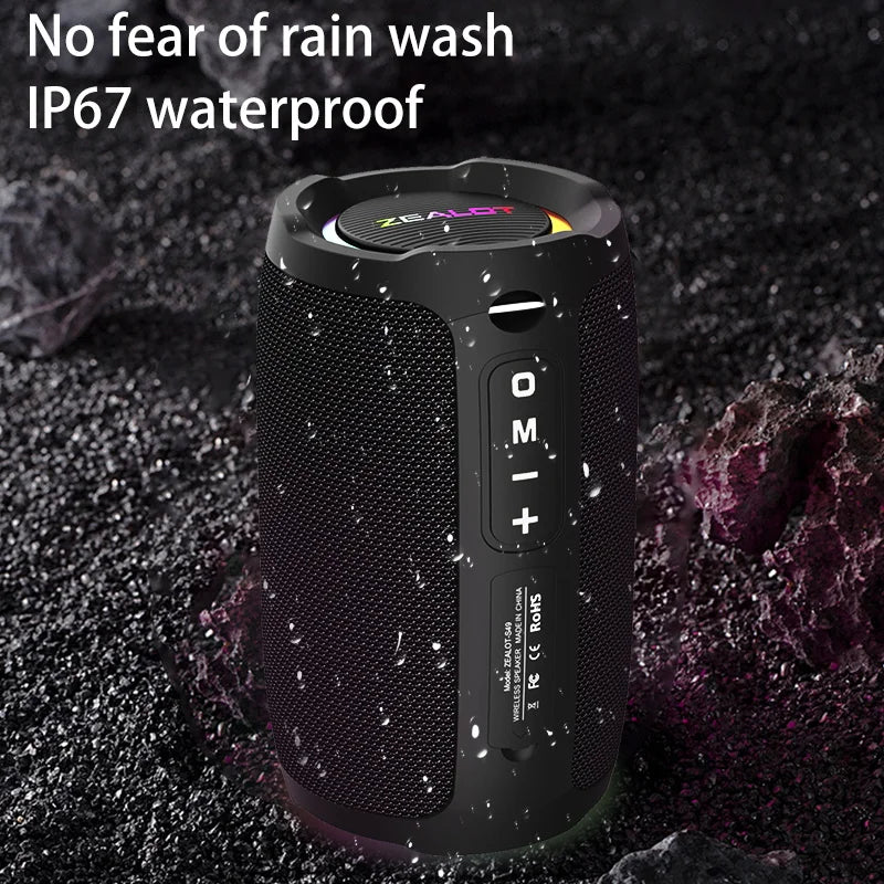 Zealot S49 20W Portable Ourdoor Wireless Subwoofer Speaker,Waterproof IPX 6,Dual Pairing,3600mAh Battery, 12 Hours Playtime