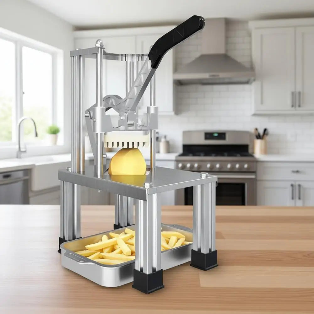 Heavy Duty Potato Slicer with 2 Replaceable Blades, 1/2 and 3/8