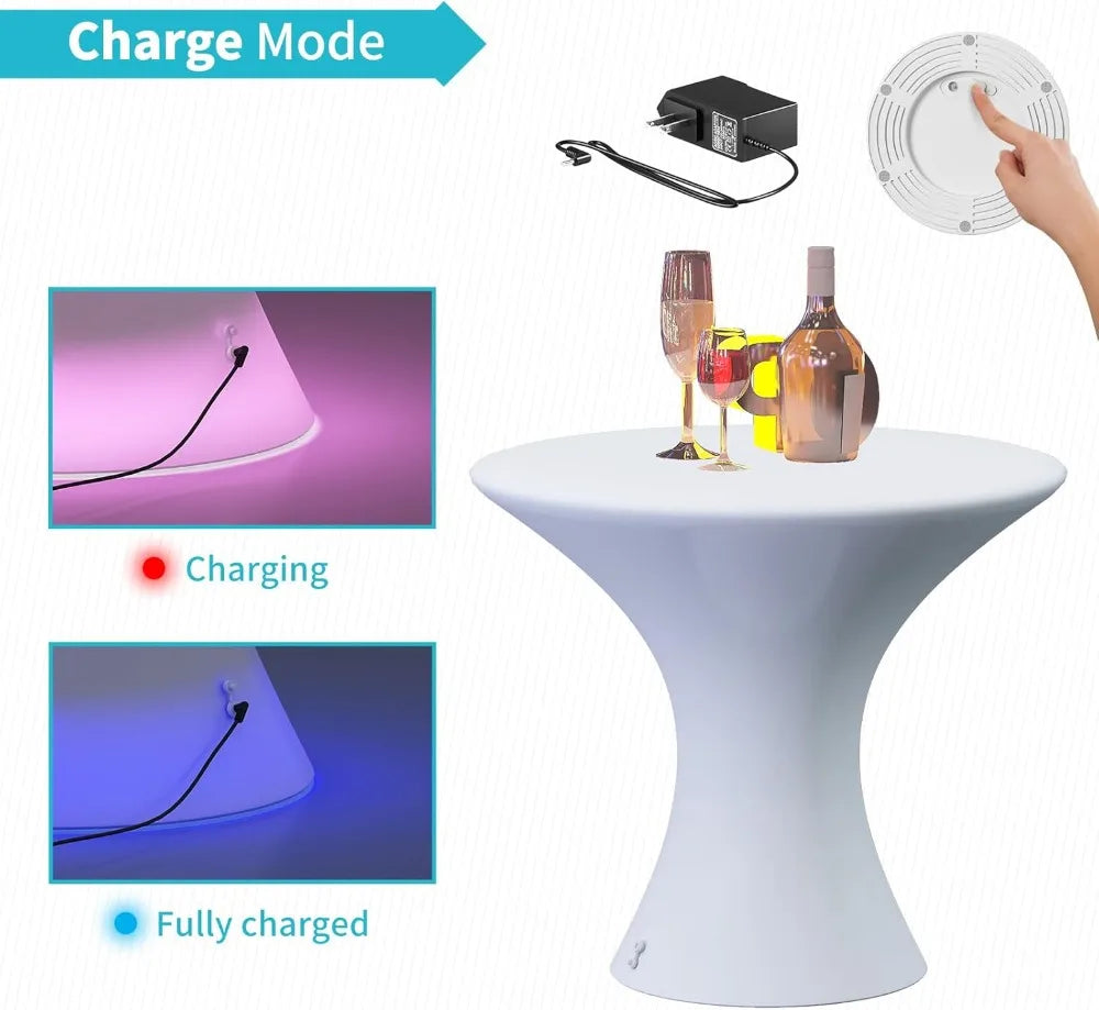 18" LED Cocktail Table with Remote, 16 RGB Colors, Waterproof Light Up Furniture for Party Bar