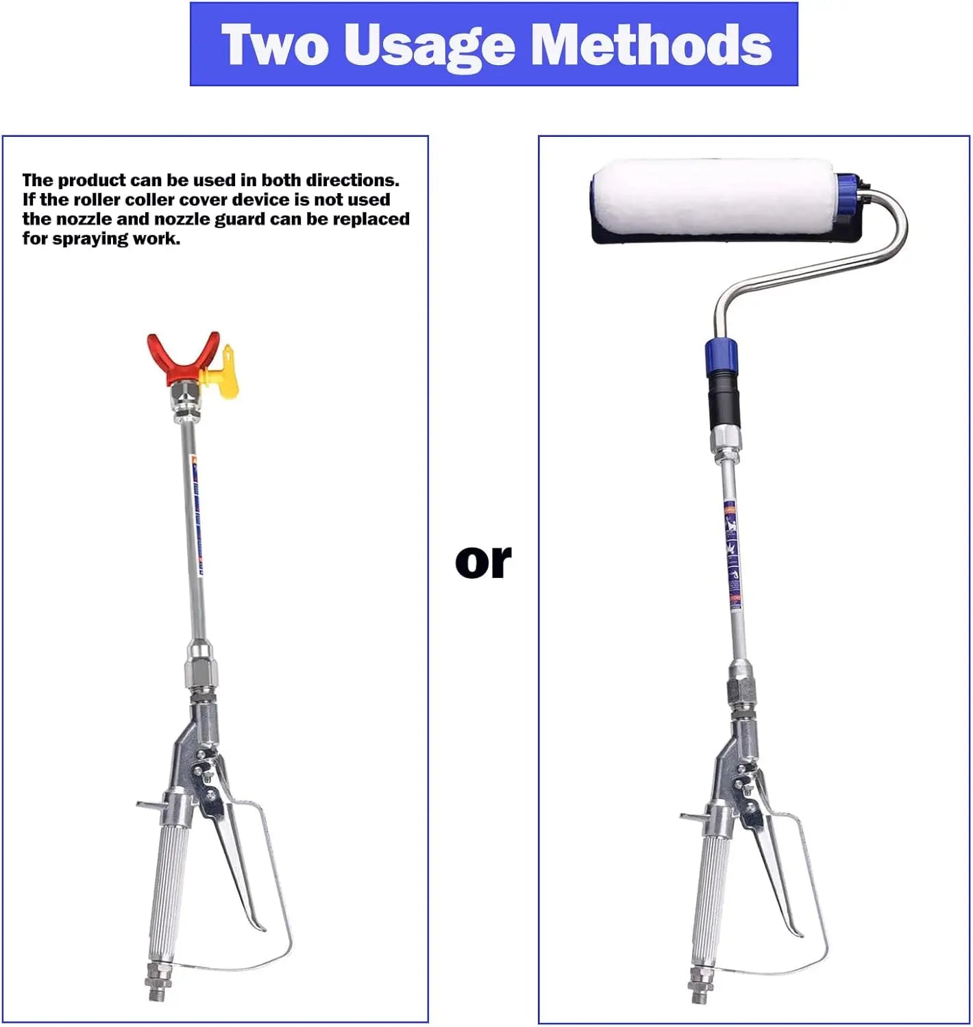 Airless Paint Spray Roller Attachment Kit with High Pressure Wand and 10-Inch Extension for Airless Paint Sprayers