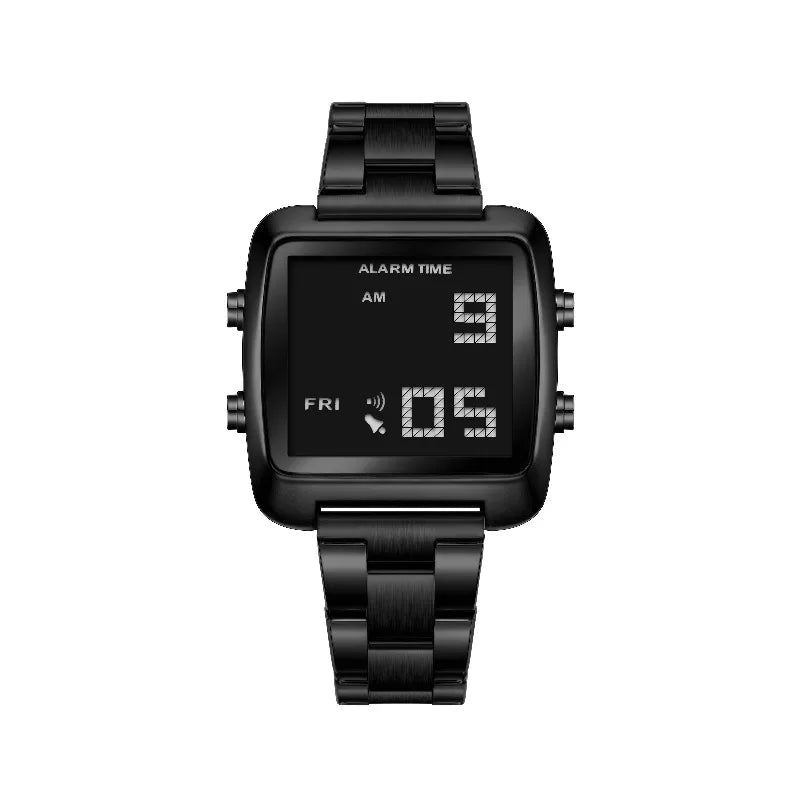 Binda Women's Stainless Steel LED Digital Watch Waterproof Fashion Business Electronic Wristwatch Reloj Mujer