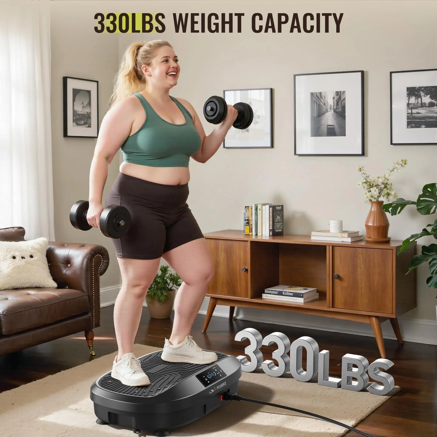 FLYBIRD Vibration Plate Exercise Machine,Adjustable Speed High Intensity Vibration for Muscle Toning Weight