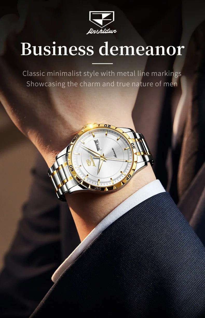 JSDUN 8964 Luxury Brand Men Watch Auto Date Deep Waterproof Stainless steel High Quality Automatic Mechanical Watch for Men