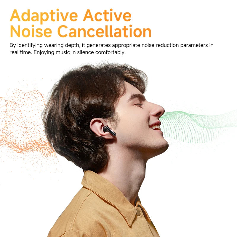 QCY HT10 AilyBuds Pro+ ANC Wireless Earphones Hi-Res Audio with LDAC 6 Mic AI HD Call Headset Bluetooth 5.3 Dual Connect Earbuds