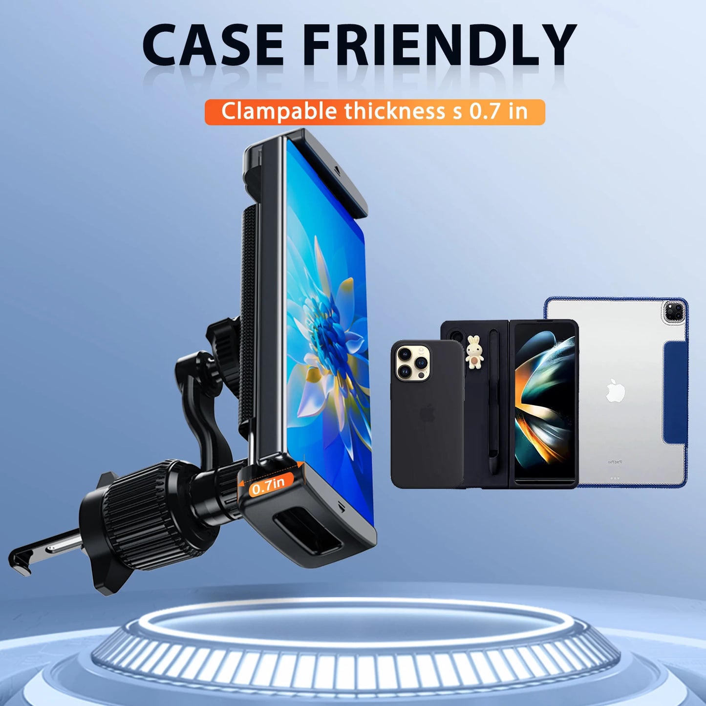 Eary for Z fold 7 6 5 Car Phone Holder Mount Air Vent Car Bracket Stand With 360°Rotate for 4.7-12.9"Devices Vehicle Accessories