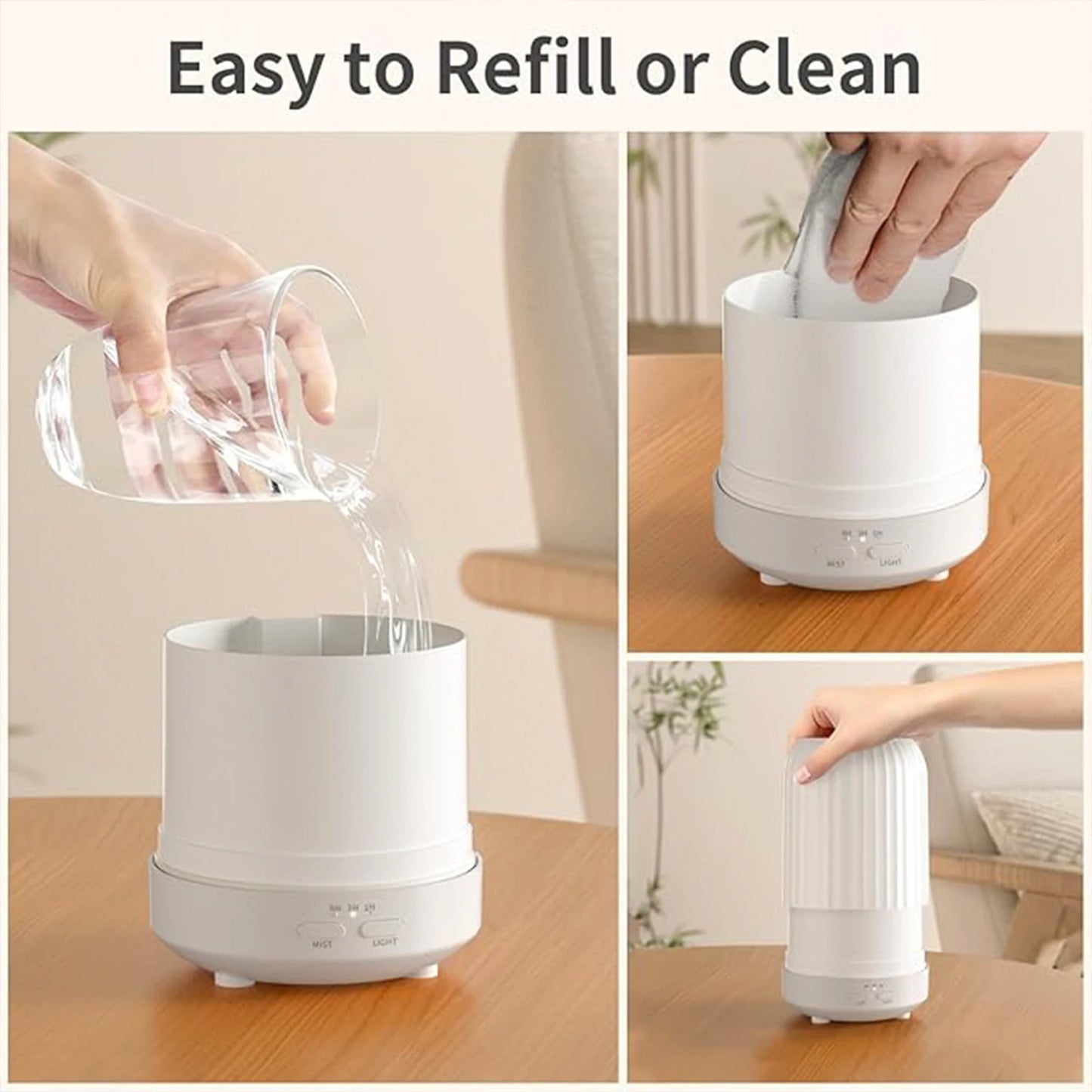 Essential Oil Diffuser For Bedroom, Quiet Humidifiers For Home, Ultrasonic 250ML Small Aromatherapy Diffuser, 7 LED Color Safety