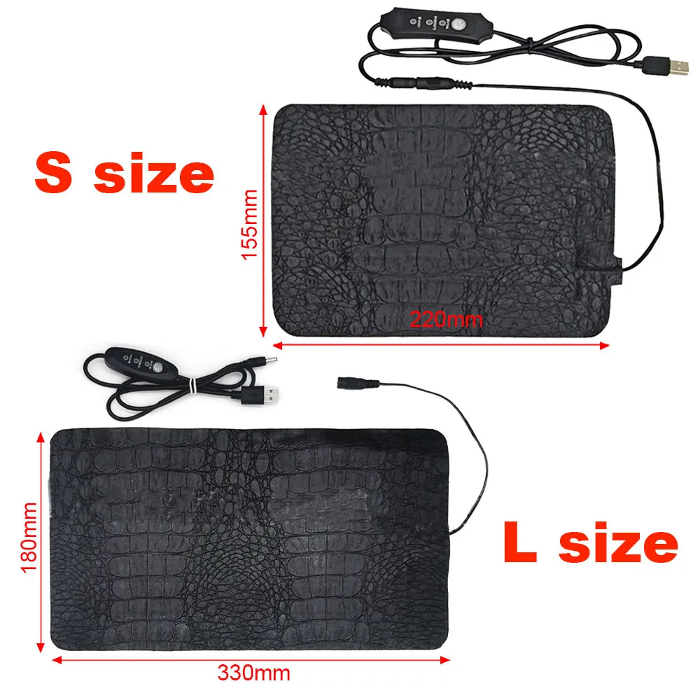 Pet Heating Pad Reptile Warm Heater USB Electric Blanket Warm 3 Gear Adjustable Temperature Controller Incubator Mat Heated Pad