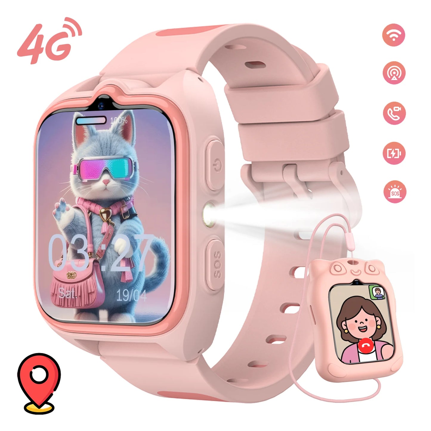 Blackview Z30 Kids Smart Watch Waterproof Video Monitor Tracker 4G Call SOS GPS Location Digital Watches for Chirdren's Gift