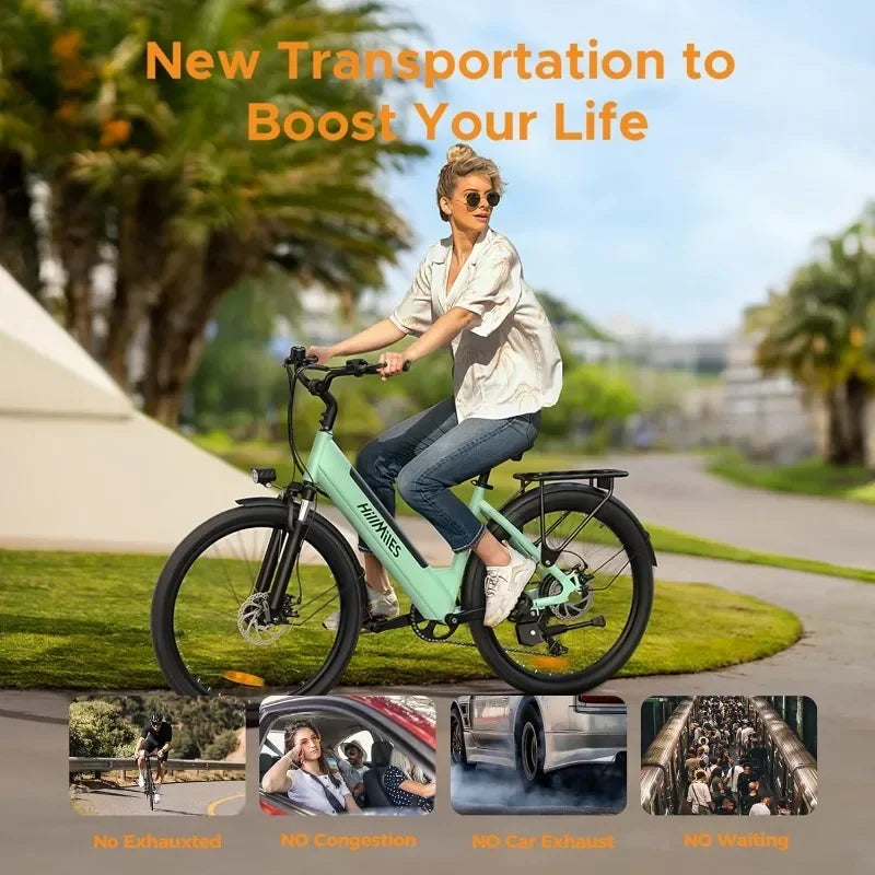 Electric Bike for Adults with 468WH Removable Battery | Max Range 68Miles & 20MPH | 700W Motor |26''×3.0'' Fat