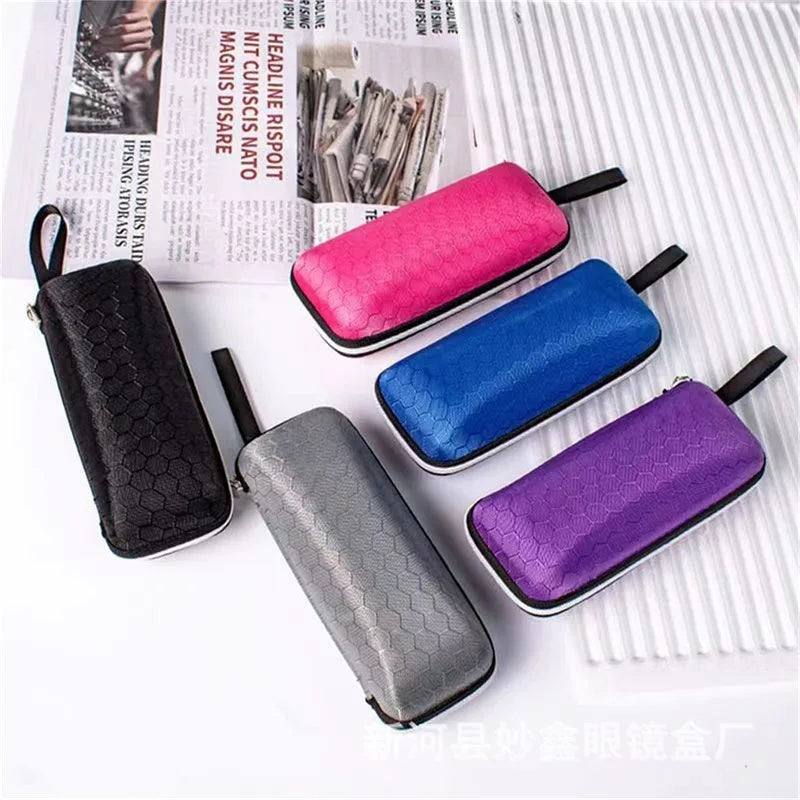 New Honeycomb Zipper Glasses Case portable Sunglasses Case Zipper Bag Hard Eye Glasses Case Glasses  box Urn Urn necklace