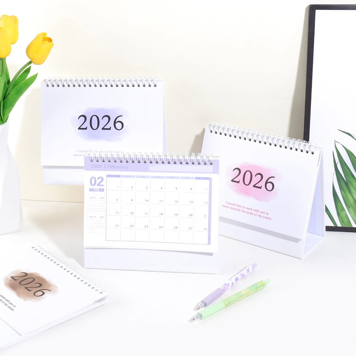 1 pc New 2026 Monthly Desktop Calendar, Portable Foldable, Back Memo, School Office Desktop & Holiday Decoration, Home Essential