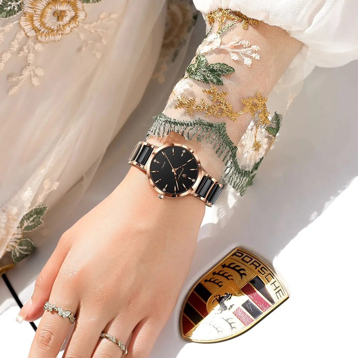POEDAGAR Top Diamond Luxury Watch For Woman High Quality Waterproof Ladies Quartz Watch Stainless Steel Women Watches Female+Box