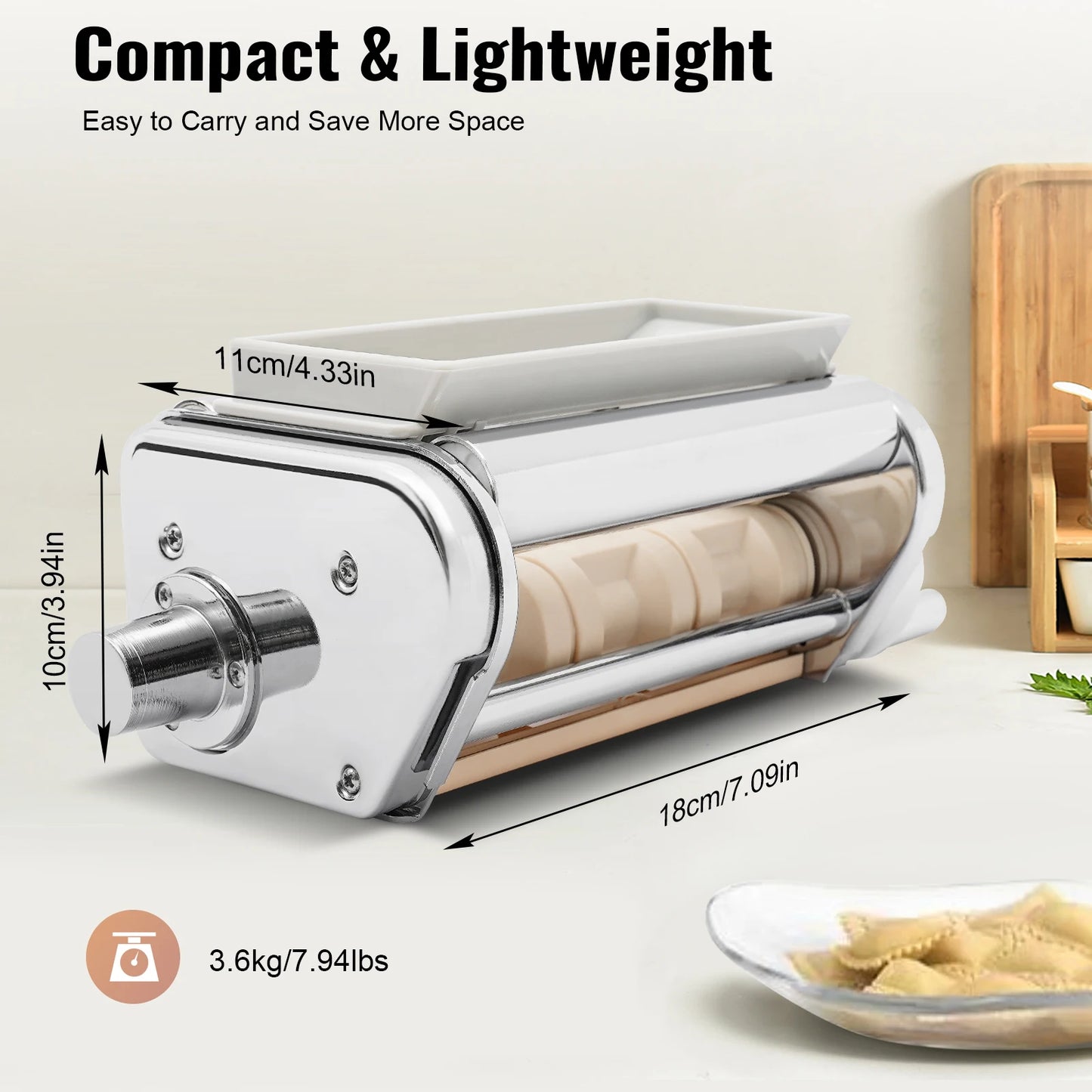 Ravioli Maker Attachment,Multipurpose Manual Ravioli Maker,Stainless Steel Dumpling Maker Attachment,for Home & Restaurant