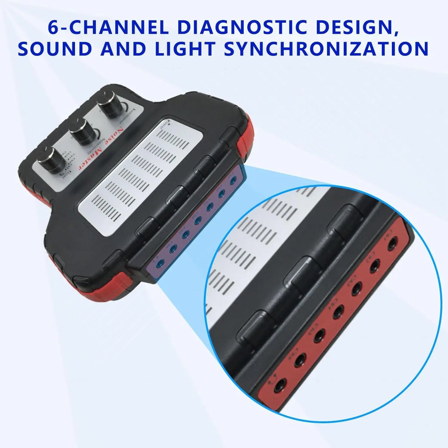 6-Channel Car Engine Noise Detector Kit with Electronic Stethoscope & Headphones for Automotive Diagnostics