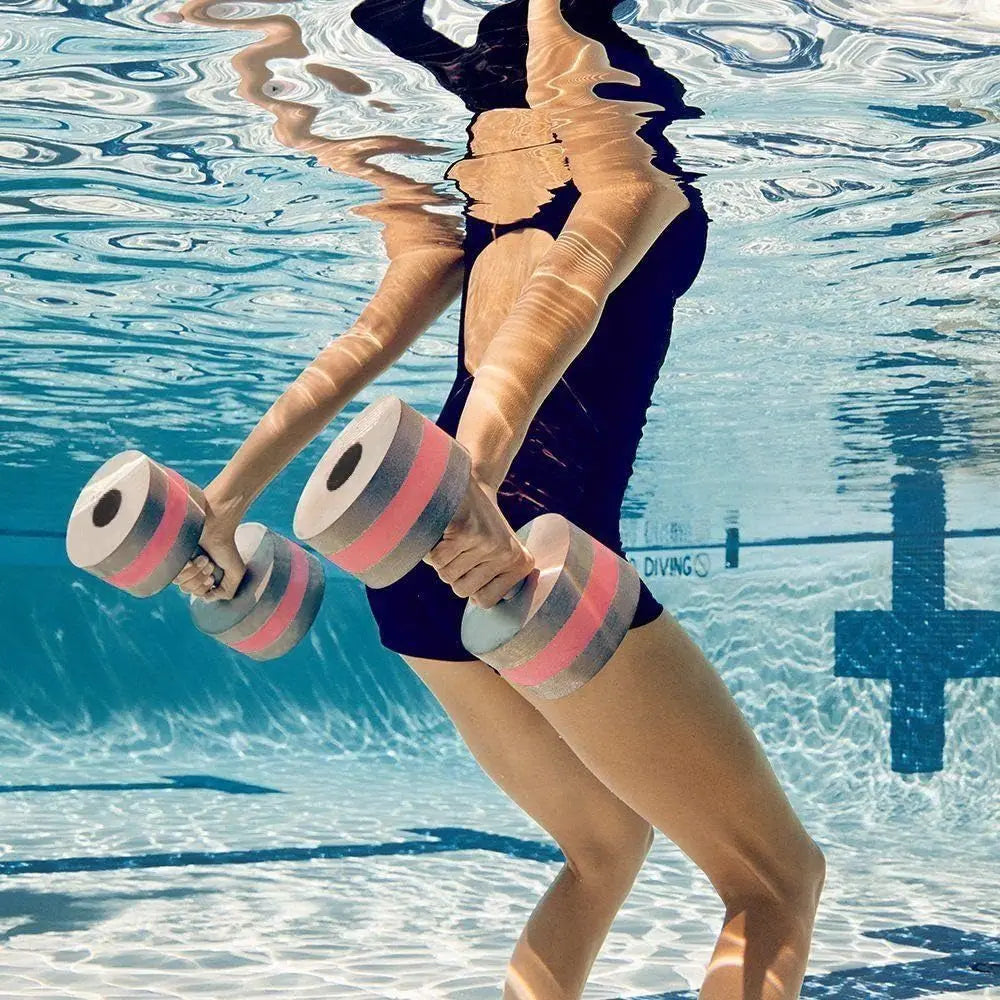 2-Piece Water Aerobic Foam Dumbbells for Pool Resistance Exercise, Weight Loss & Fitness Equipment