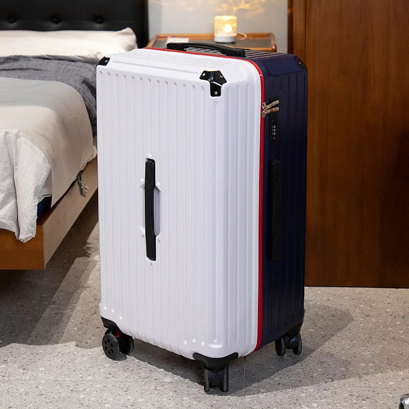 Five-wheel suitcase 28-inch large-capacity with wrapping corners, multi-functional, strong and durable suitcase 24-inch password