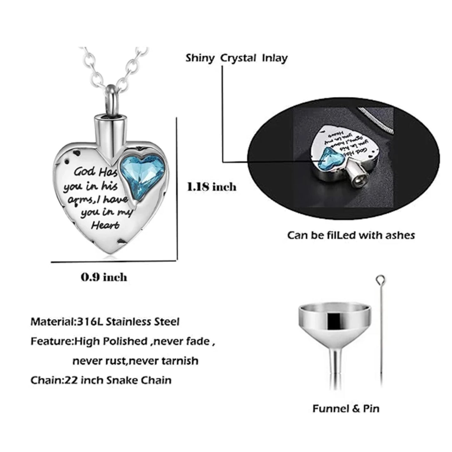 Heart Cremation Jewelry  Ashes Urn Necklace with 12Color Birthstones Ash Necklace Memorial Cremation Necklaces  Women