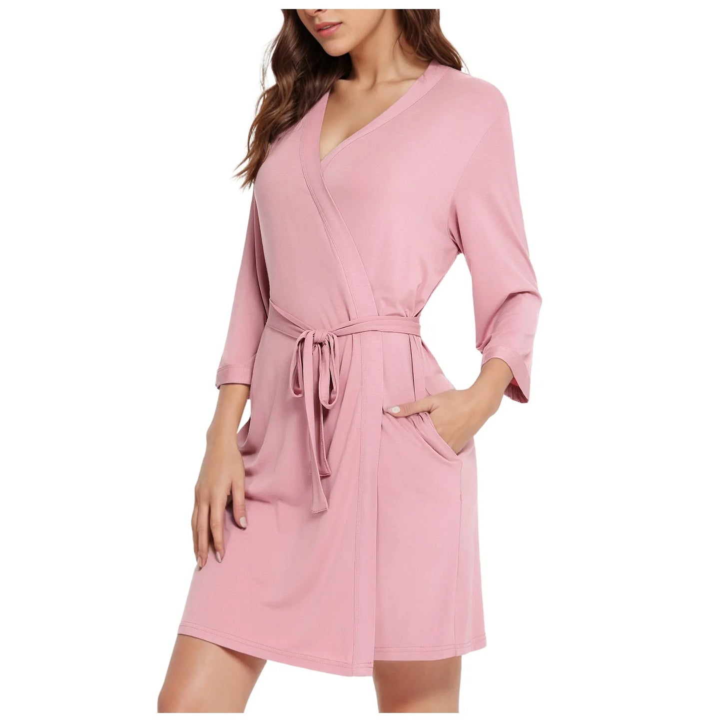 Summer New Home Bathrobes Absorbent Simple Bath Towels Tie Waist Comfortable Women'S Pajamas Night Dress Woman Woman Nightwear