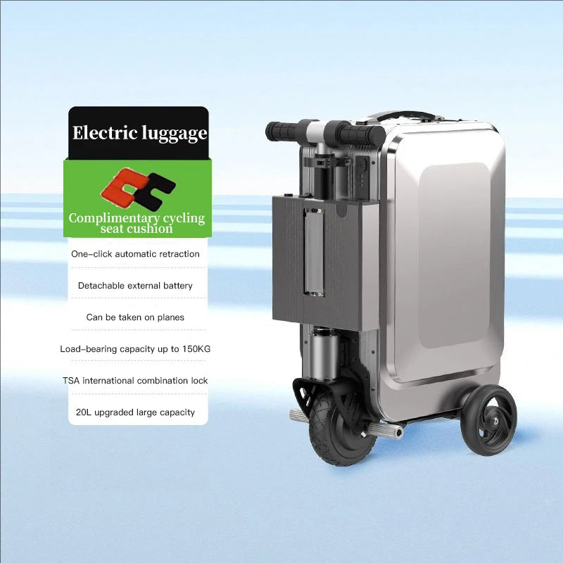 16km extendable 20-inch carry-on compatible remote-controlled rideable electric suitcase