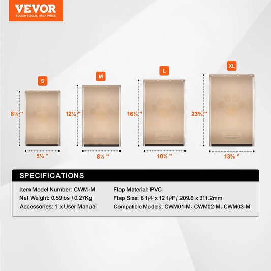 SucceBuy Pet Door Replacement Flap Compatible with Flap Pet Doors Magnetic Strip Weather-proof Thickened PVC Replacement Flap