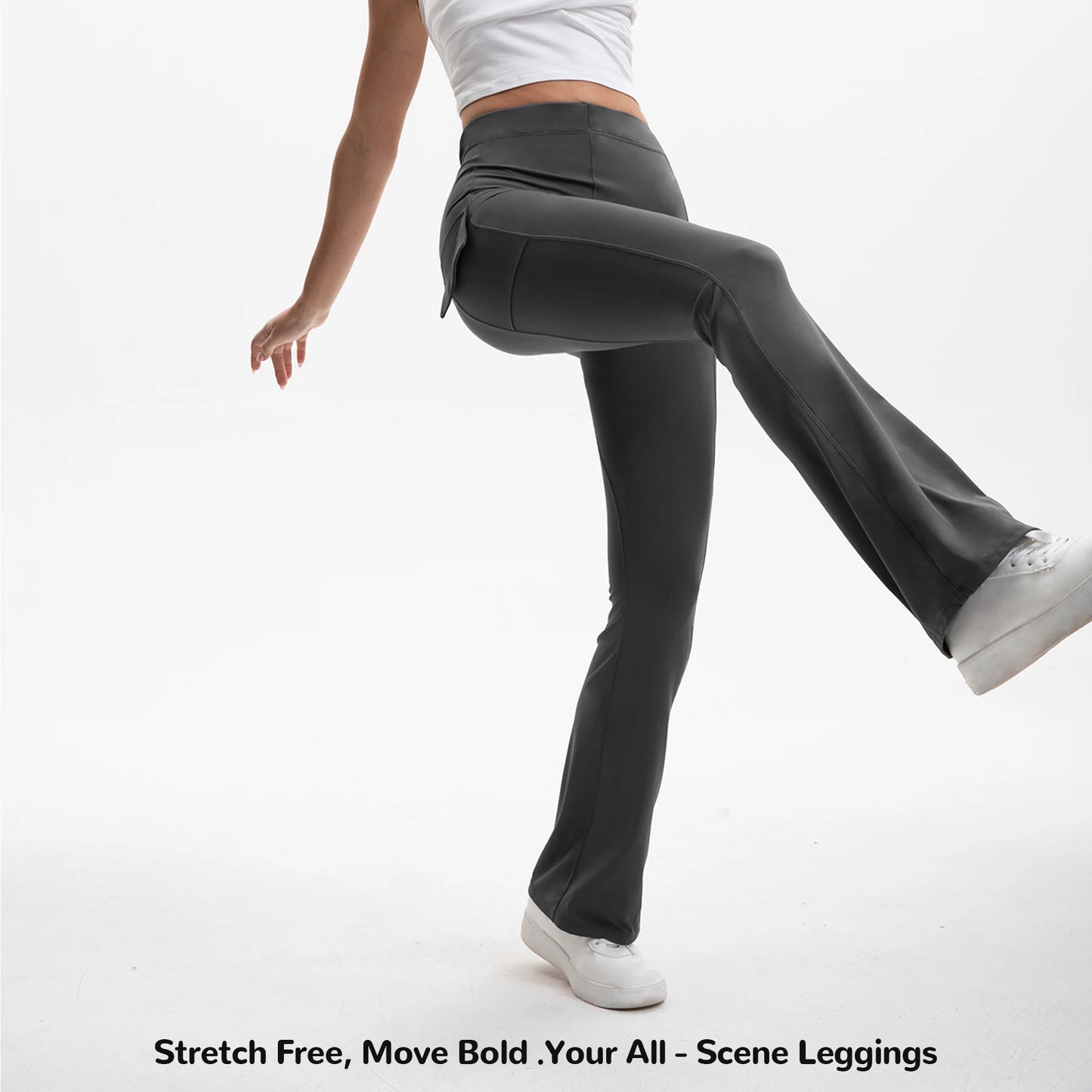 3PCS High Waisted Tummy Control Bootcut Yoga Pants with Pockets Naked Feeling Stretch Workout Casual Pants
