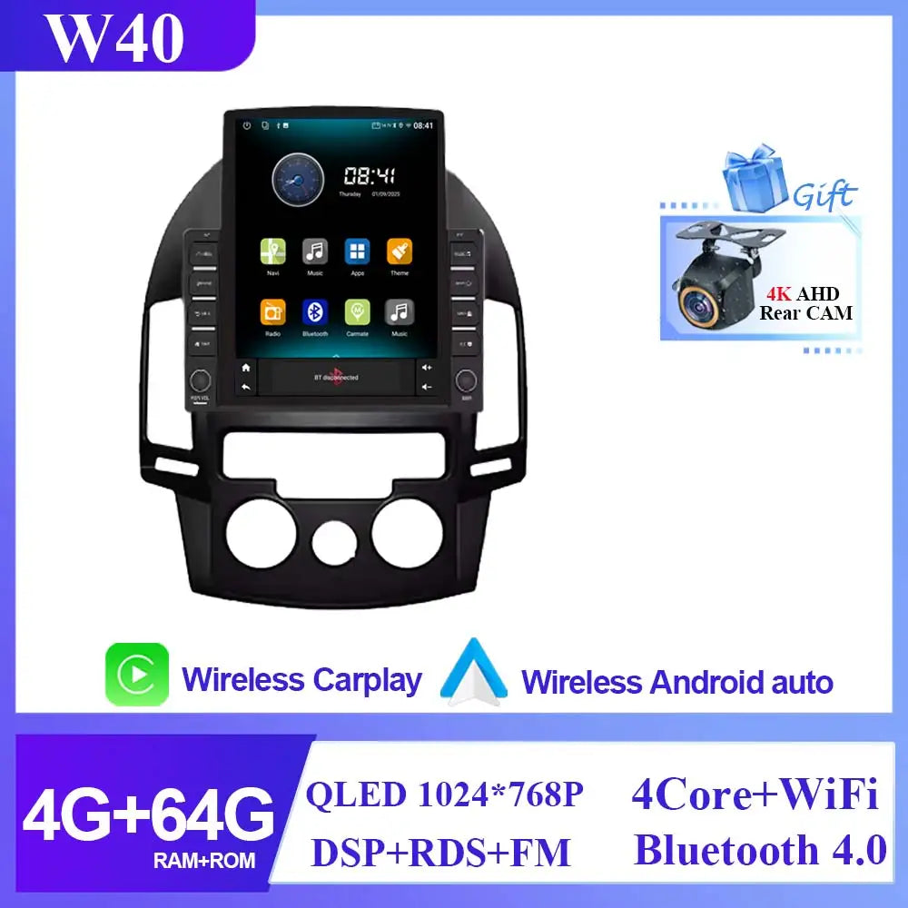 9.7 INCH Car Radio For Hyundai I30 2006 2007 2008 2009 2010 2011 Multimedia Android 14 4G WIFI No DVD Player 2 Din Carplay BT