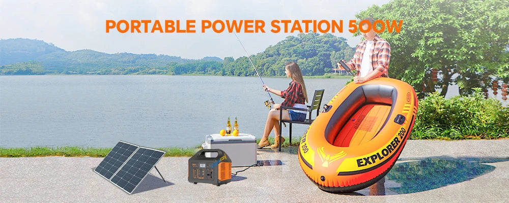 Gaiaray 500W 300W Portable Power Station AC 110V Solar Generator LiFePO4 Battery UPS Emergency Charging Station For Camping Home