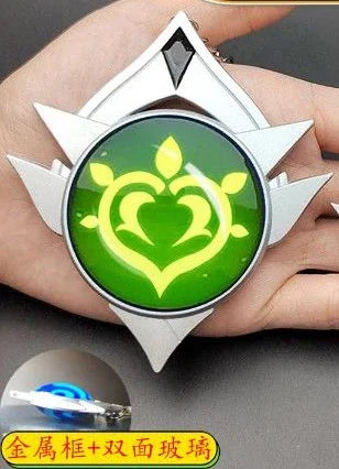 7-9cm Game Impact Vision Lnazuma Wendi Xiao Key Cosplay Chain Luminous 7 Element Weapons Eye Of Original God Toy KeyRing Pet urn