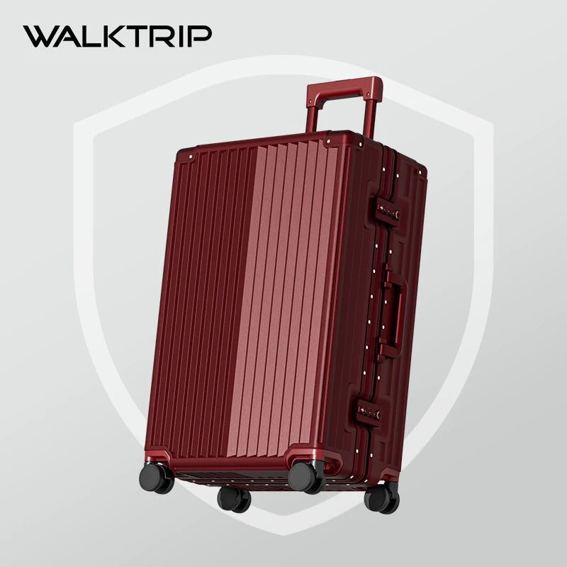 Fashionable PC aluminum frame luggage for women, 20/22/24/26/28 inches, boarding case, trolley travel bag, men's password case