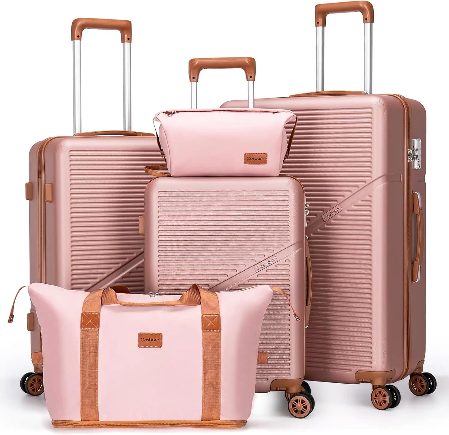 Luggage Sets 5 Piece Suitcases with Wheels, Suitcase Set ABS Hard Case Luggage with TSA Lock Spinner Wheels Durable Travel