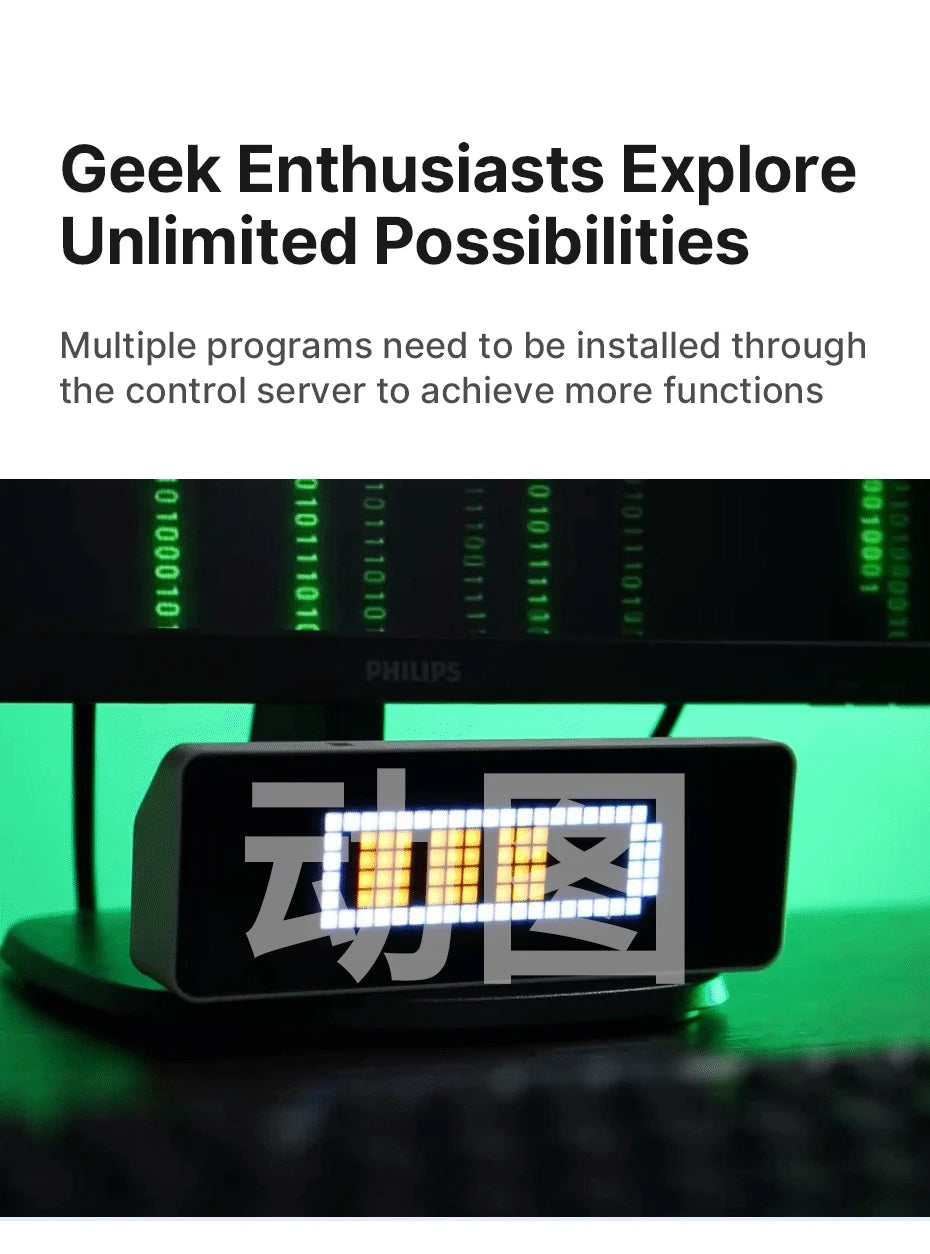 Ulanzi TC001 Smart Pixel Clock Weather Forecast Function Scientific Management of Time Full Color Pixel Display Clock