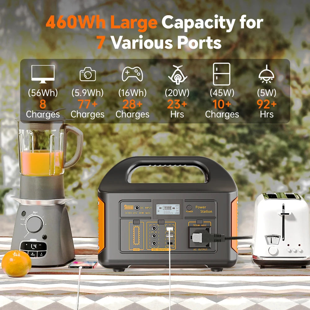 Gaiaray 500W 300W Portable Power Station AC 110V Solar Generator LiFePO4 Battery UPS Emergency Charging Station For Camping Home