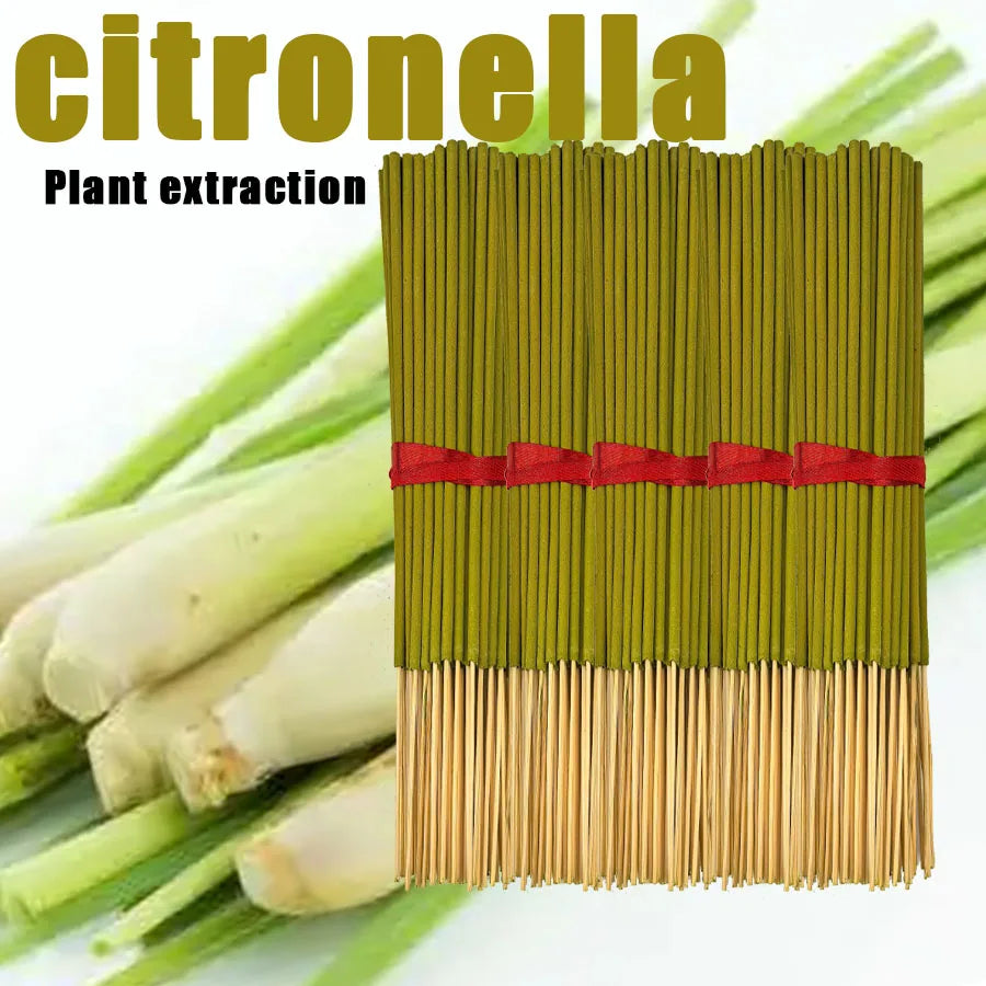 200Pcs Citronella Handmade Bamboo Stick Incense, Lemon Scent, Unique Aroma, Suitable for Home Decoration, Yoga, Reading, Office, Meditation and Leisure Relaxation Use