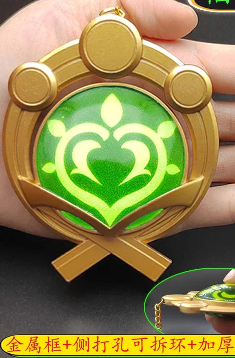 7-9cm Game Impact Vision Lnazuma Wendi Xiao Key Cosplay Chain Luminous 7 Element Weapons Eye Of Original God Toy KeyRing Pet urn