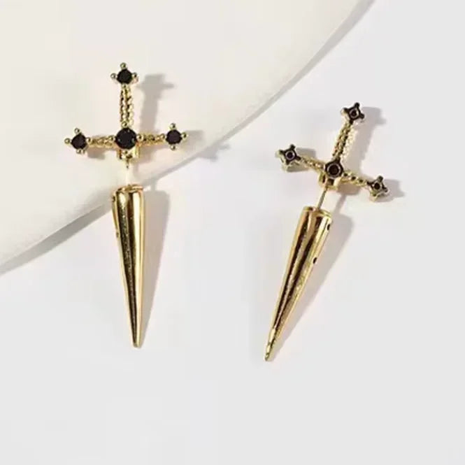 Gothic Nearby Sword Earrings Vintage Cool Punk Ear Cuffs Gothic Dagger Earrings Women's Jewelry Accessories Gifts