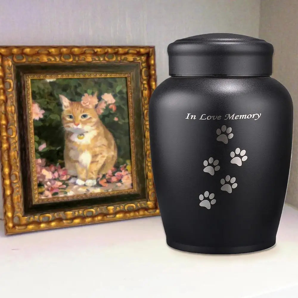 Metal Pet Urns For Dogs Cat Ashes Urn Puppy Cremation Box For Living Room Dog Funeral Container Memorial Funerary Supplies