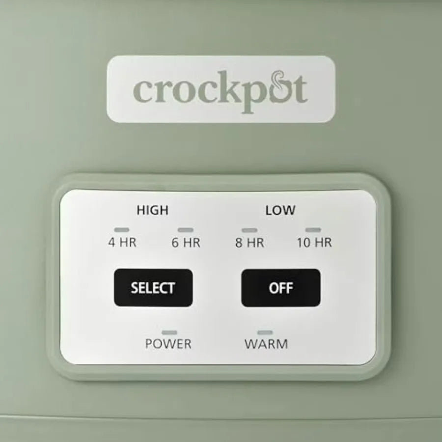6qt Cook and Carry Programmable Slow Cooker with Locking Lid in Moonshine Green for Easy Transport and Convenient Cooking