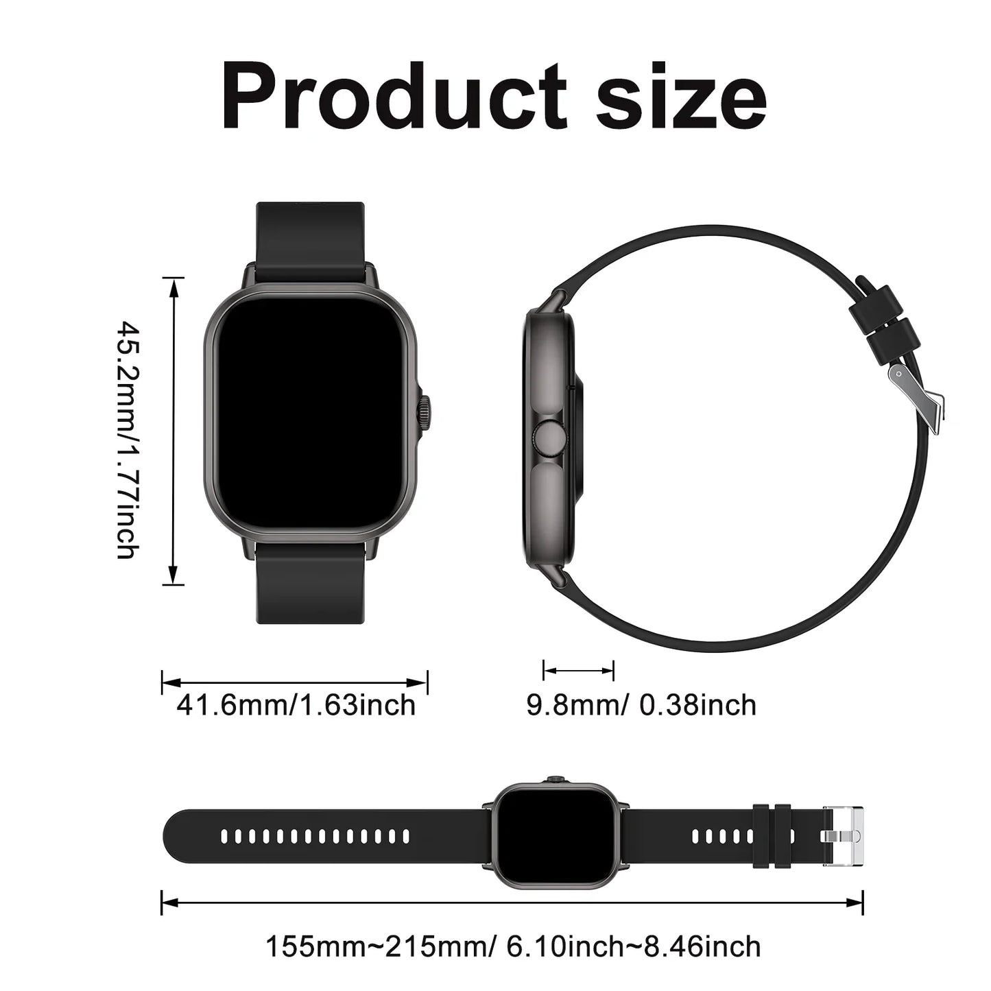 Outdoor sports smartwatch, wireless calling, information reminder, men's and women's multifunctional sports watch