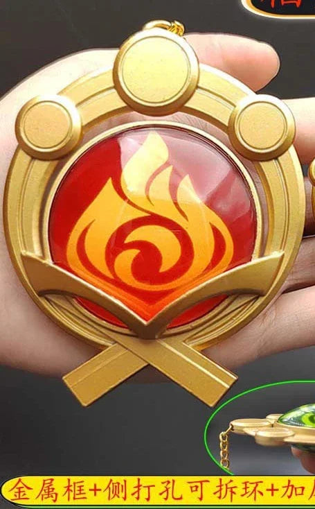 7-9cm Game Impact Vision Lnazuma Wendi Xiao Key Cosplay Chain Luminous 7 Element Weapons Eye Of Original God Toy KeyRing Pet urn
