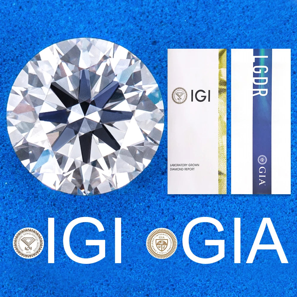 0.3ct 0.5ct 0.8ct 1ct 1.5ct 2ct 3ct Round Lab Grown Diamonds With IGI GIA Certificate CVD HPHT Laboratory Diamond Wholesales
